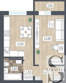 Квартира 39,2 м², 1-комнатная - изображение 1