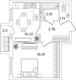 38 м², 1-комнатная квартира 9 500 000 ₽ - изображение 67
