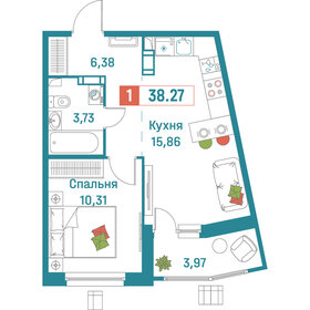 38,3 м², 1-комнатная квартира 7 447 342 ₽ - изображение 3