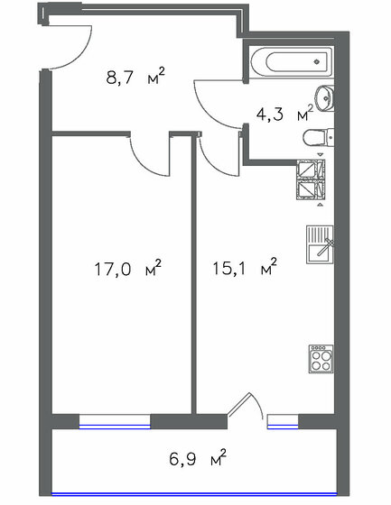 48,6 м², 1-комнатная квартира 4 709 350 ₽ - изображение 7