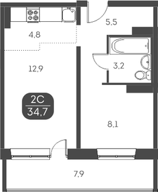 33 м², квартира-студия 4 100 000 ₽ - изображение 41