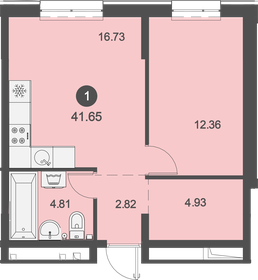 41,6 м², 1-комнатная квартира 6 190 950 ₽ - изображение 38