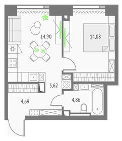 33,7 м², квартира-студия 12 700 000 ₽ - изображение 80