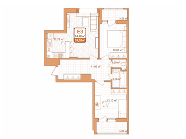 63,7 м², 3-комнатная квартира 7 150 000 ₽ - изображение 79