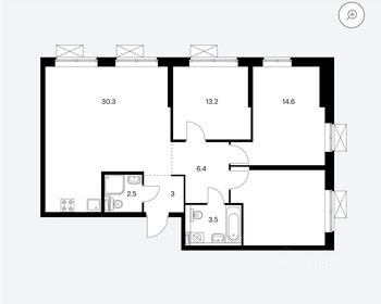 Квартира 75 м², 3-комнатная - изображение 3