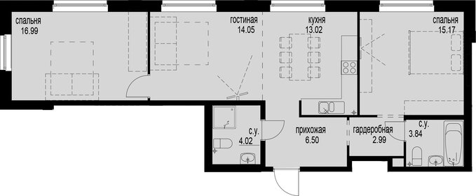 76,6 м², 2-комнатная квартира 31 397 800 ₽ - изображение 1