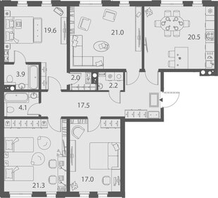 Квартира 129,1 м², 4-комнатная - изображение 1