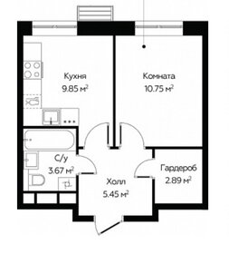 Квартира 32,6 м², 1-комнатные - изображение 1