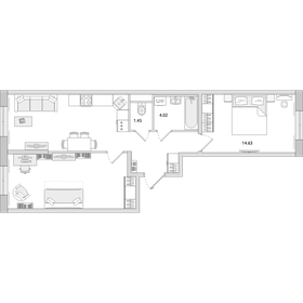 Квартира 65,2 м², 2-комнатная - изображение 1