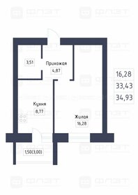 Квартира 34,9 м², 1-комнатная - изображение 5