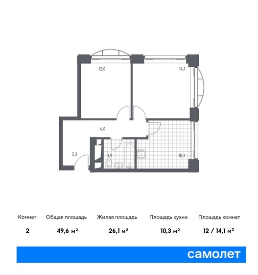 49,6 м², 2-комнатные апартаменты 21 084 762 ₽ - изображение 27