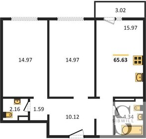 65,6 м², 2-комнатная квартира 7 110 096 ₽ - изображение 50