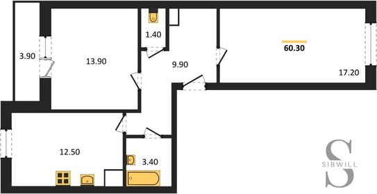 59,7 м², 2-комнатная квартира 5 910 300 ₽ - изображение 13
