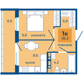 36,3 м², 1-комнатная квартира 4 020 000 ₽ - изображение 32
