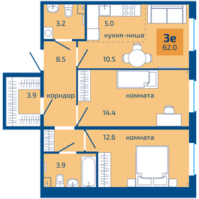 61,2 м², 3-комнатная квартира 6 140 000 ₽ - изображение 42
