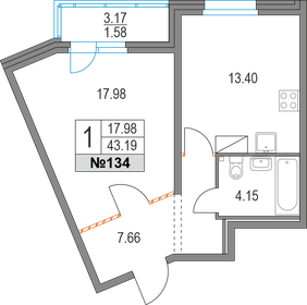 43 м², 1-комнатная квартира 10 523 879 ₽ - изображение 130