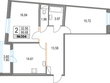 66,4 м², 2-комнатная квартира 16 860 154 ₽ - изображение 48