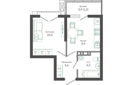 32 м², 1-комнатная квартира 13 500 000 ₽ - изображение 94