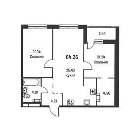 Квартира 64,3 м², 2-комнатная - изображение 1