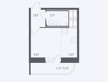 Квартира 25 м², студия - изображение 1