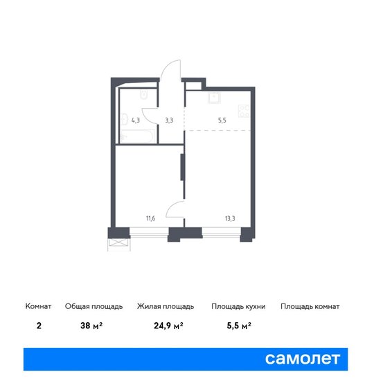 38 м², 1-комнатные апартаменты 16 308 787 ₽ - изображение 23