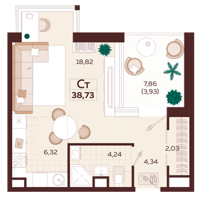40,3 м², 1-комнатная квартира 20 830 000 ₽ - изображение 13