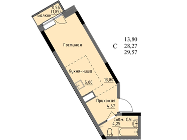 25,6 м², квартира-студия 2 601 000 ₽ - изображение 10