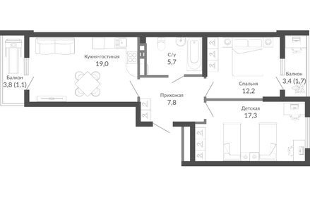69,6 м², 2-комнатная квартира 12 500 000 ₽ - изображение 49