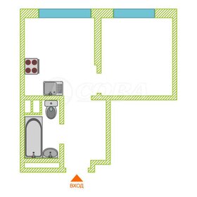 Квартира 30 м², 1-комнатная - изображение 1