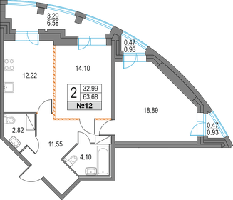 60,1 м², 2-комнатная квартира 15 350 000 ₽ - изображение 78