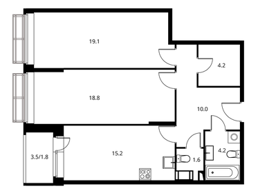 74,8 м², 2-комнатная квартира 12 885 600 ₽ - изображение 21