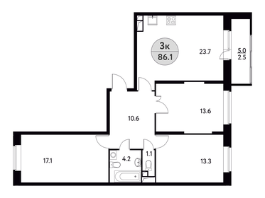 75,8 м², 3-комнатная квартира 10 606 400 ₽ - изображение 35