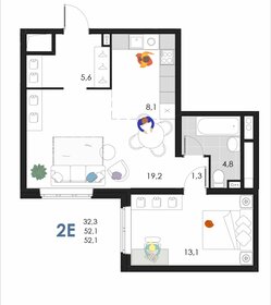 Квартира 52,1 м², 2-комнатная - изображение 1