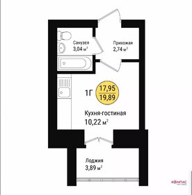 20 м², 1-комнатная квартира 2 300 000 ₽ - изображение 6