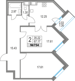67 м², 2-комнатная квартира 16 400 000 ₽ - изображение 124