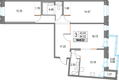 85,2 м², 3-комнатная квартира 18 650 000 ₽ - изображение 139
