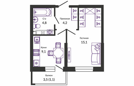 75 м², 1-комнатная квартира 5 400 000 ₽ - изображение 65