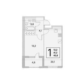 Квартира 43,5 м², 1-комнатная - изображение 1