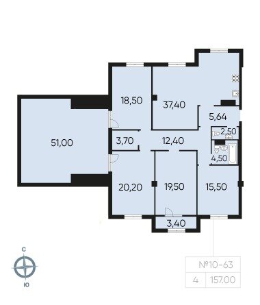 157 м², 4-комнатная квартира 88 860 000 ₽ - изображение 1