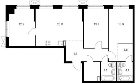 Квартира 88,5 м², 3-комнатная - изображение 1