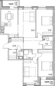 Квартира 104,3 м², 3-комнатная - изображение 1