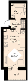 28,6 м², квартира-студия 4 804 800 ₽ - изображение 22