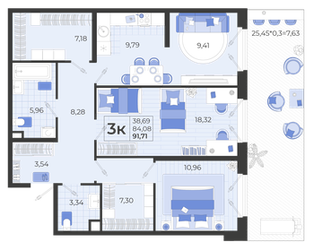 101,4 м², 4-комнатная квартира 9 000 000 ₽ - изображение 41
