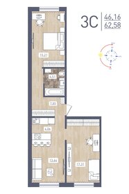 Квартира 62,6 м², 3-комнатная - изображение 1