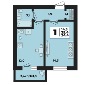 36,3 м², 1-комнатная квартира 4 640 990 ₽ - изображение 13