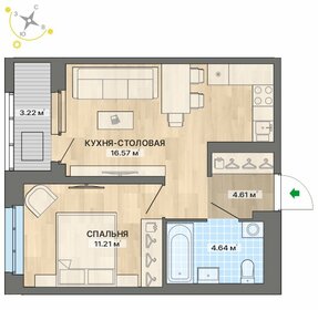 Квартира 40,3 м², 1-комнатная - изображение 1