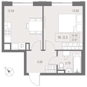 33,3 м², 1-комнатная квартира 6 909 750 ₽ - изображение 6