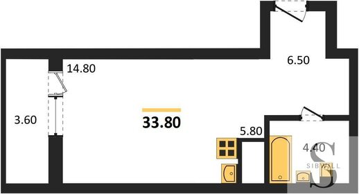 33,8 м², квартира-студия 6 827 600 ₽ - изображение 88