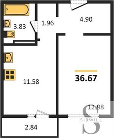 36,8 м², 1-комнатная квартира 4 084 800 ₽ - изображение 16