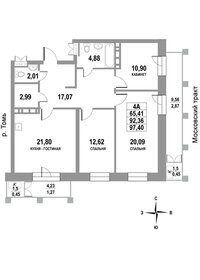 90 м², 4-комнатная квартира 9 000 000 ₽ - изображение 69
